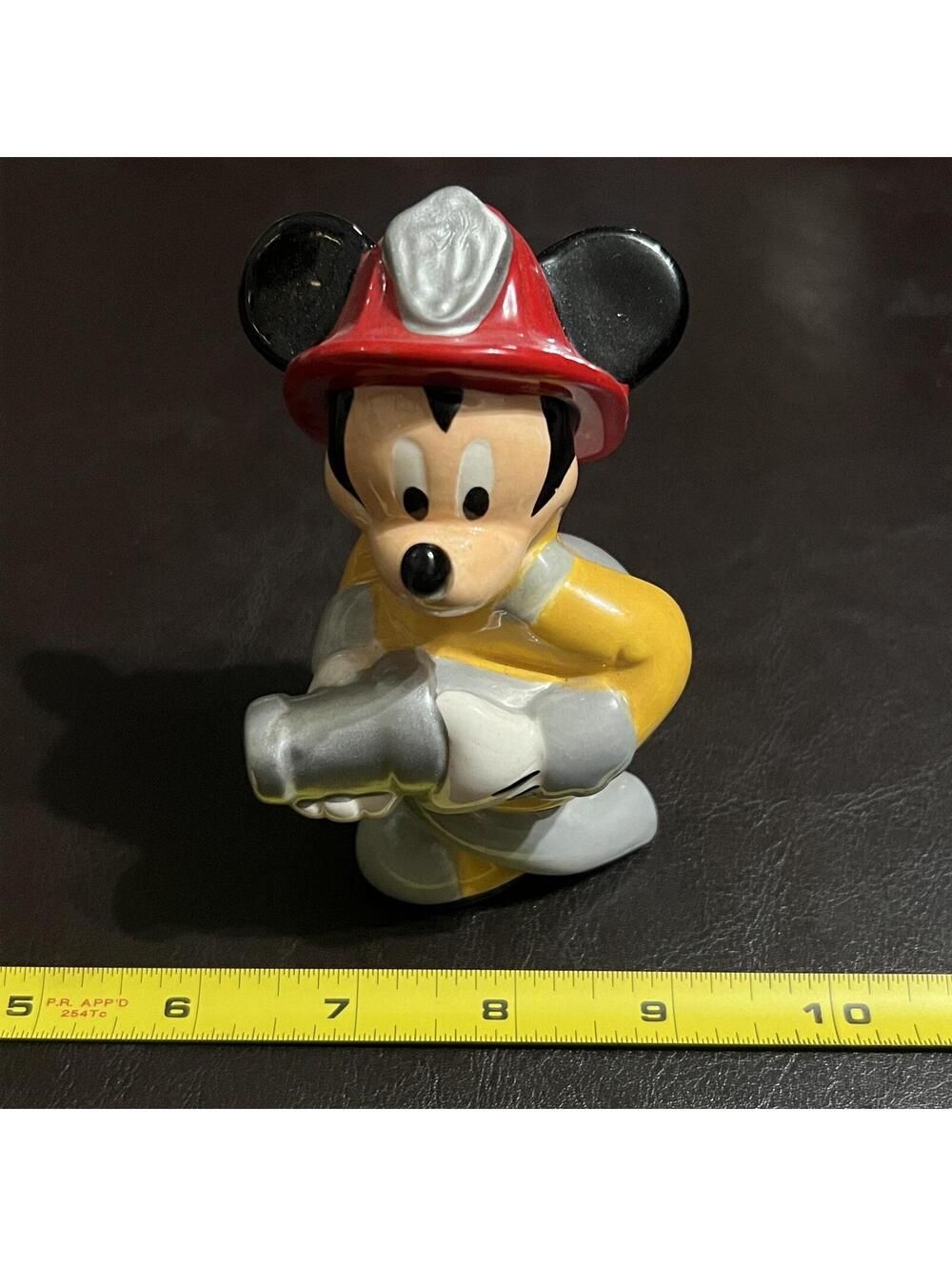 Disney Mickey Mouse & Pluto Firefighter Ceramic Figurine Set - Picture 2 of 9
